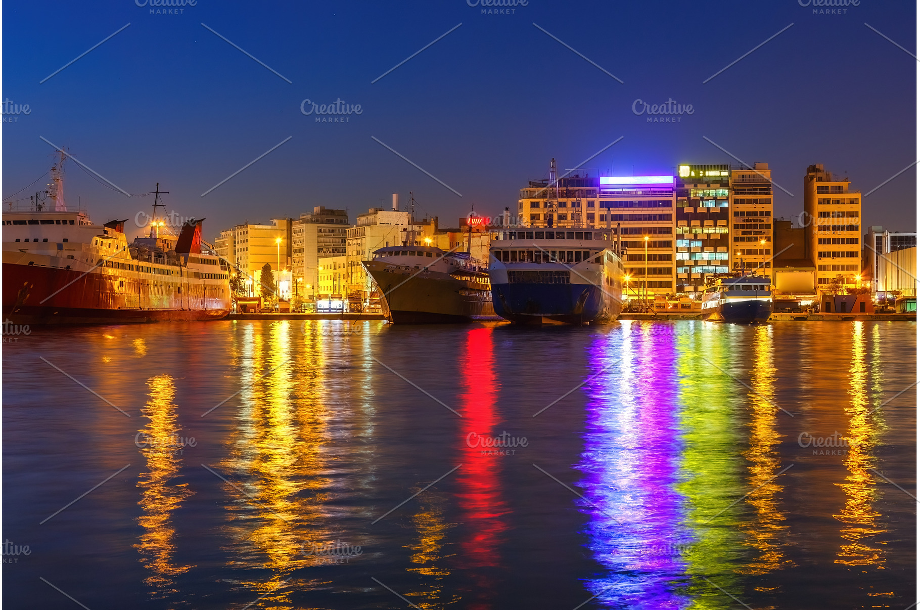 Port in Piraeus, a suburb of Athens, an Architecture Photo by sborisov