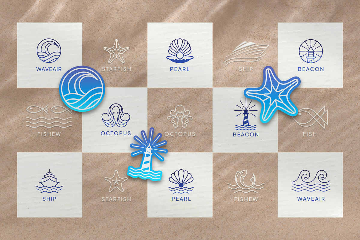 Marine Logo Template Collection, a Branding & Logo Template by Rukuru Studio (Photo 3 of 5)