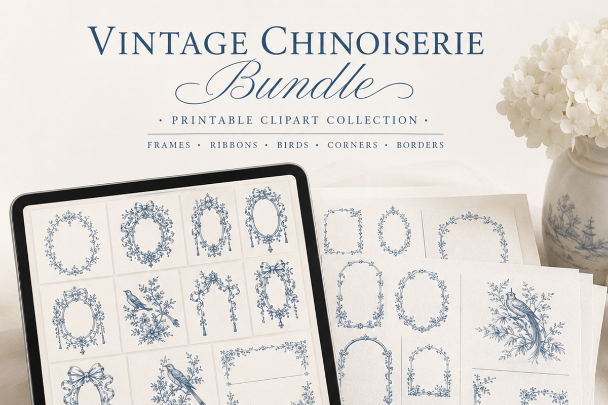 Vintage Chinoiserie clipart, a Decorative Illustration by HeavensStar (Photo 1 of 10)