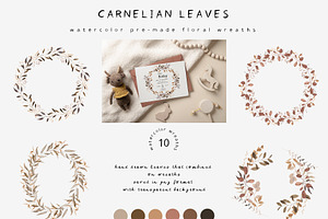 Carnelian Leaves Watercolor Fonts