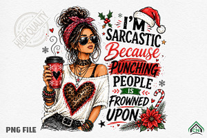 Sarcastic Christmas Girl Punishment, a Seasonal Illustration by Craft Nest
