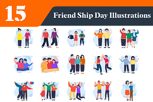 Friendship Day Illustrations Bundle, a Person Illustration by EllaMaiyaali