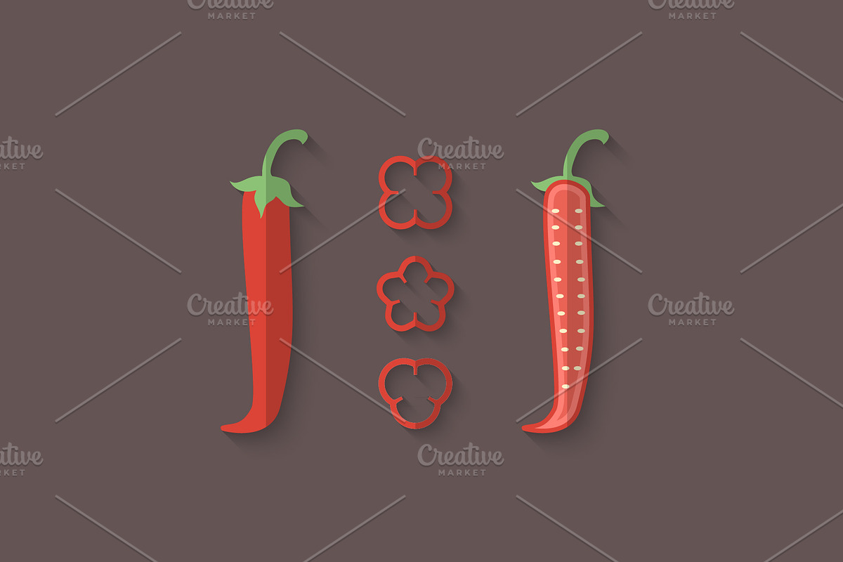 Flat Vegetables Set, an Illustration by Alex Serada (Photo 9 of 17)
