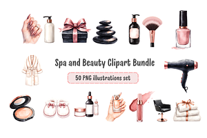 Spa and Beauty Clipart Bundle, a Decorative Illustration by Anca Digital Vibe