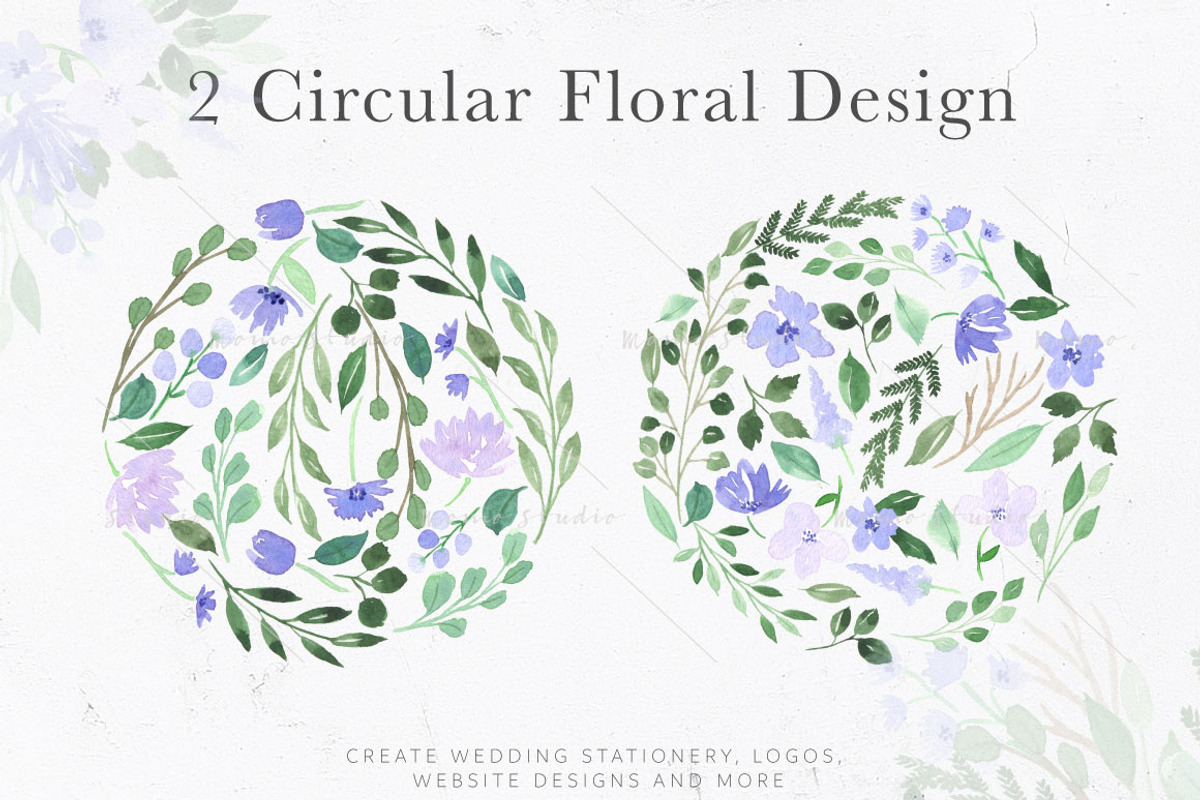 Violet Florals & Greenery Leaves, an Illustration by Momo Studio (Photo 16 of 19)