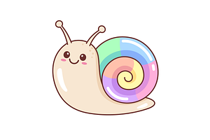 Kawaii snail, an Illustration by Cmeree
