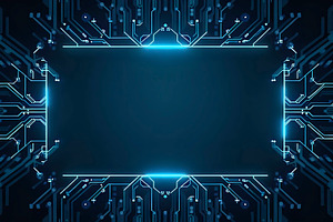Modern Tech Frame With Blue Copy Spa, a Photo by LOGOCREATIVE