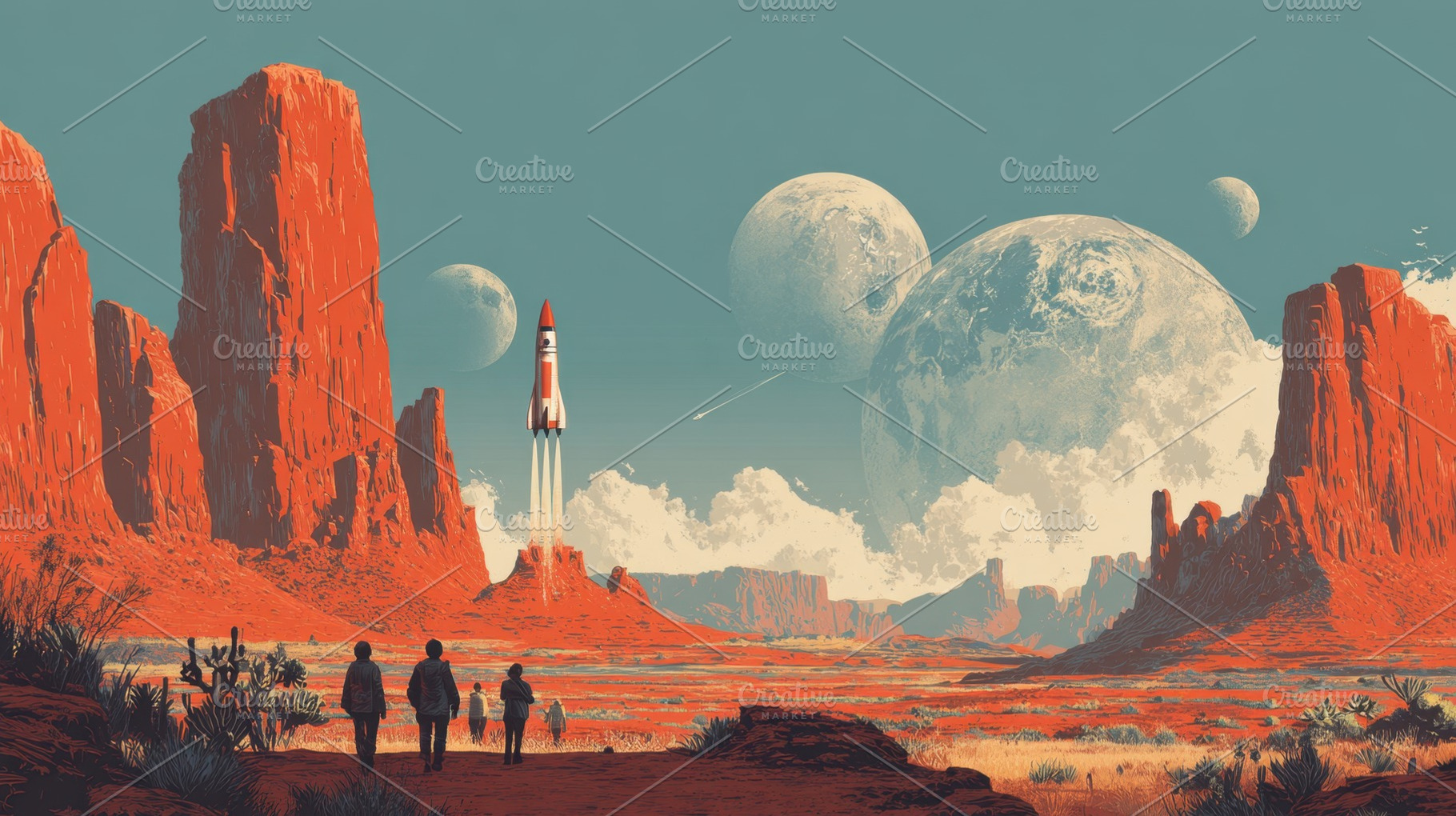 Rocket launch in the desert, a Photo by Beautiful things