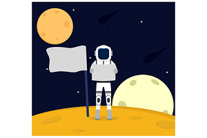 Astronaut Character Flat Design