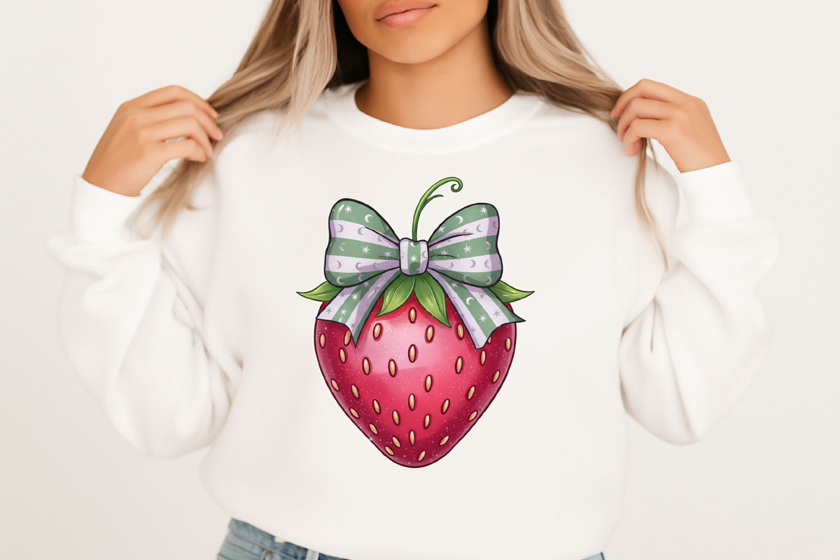 Cute Coquette Bow Strawberry Summer, an Illustration by Designking (Photo 4 of 6)