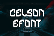 Celson Efont - Futuristic Font, a Sans Serif Font by Iqsiart Studio (Thumbnail 1 of 6)