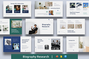 Biography Research Presentation, a Presentation Template by BumbleGraph Studio