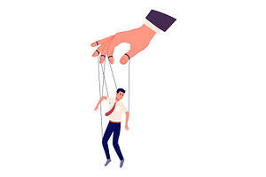 Puppeteer hand controlling, a Person Illustration by Things for designers