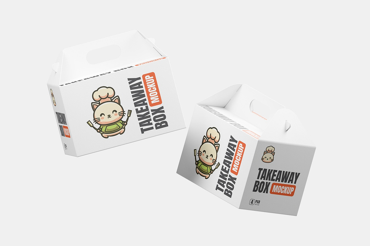Takeaway Box Packaging Mockup, a Packaging Mockup by Alolieli Studio (Photo 3 of 5)