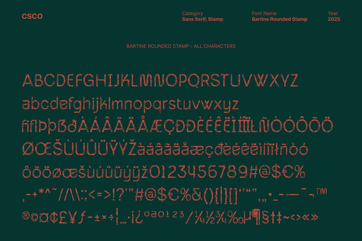 Bartine Rounded Stamp, a Sans Serif Font by Craft Supply Co. (Photo 3 of 8)