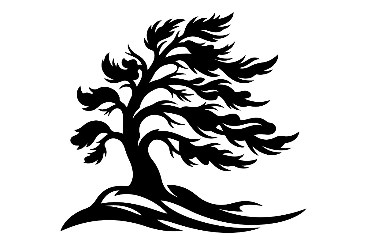 Windblown Tree Silhouette, an Object Illustration by Gfx_Store (Photo 15 of 16)