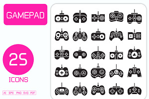 Game Console and Controller Icons, a Solid Icon by Designfour