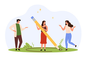 Drawing Personal Space Boundaries, a Person Illustration by Flashvector