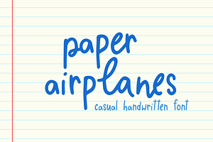 Paper Airplanes Handwritten Font