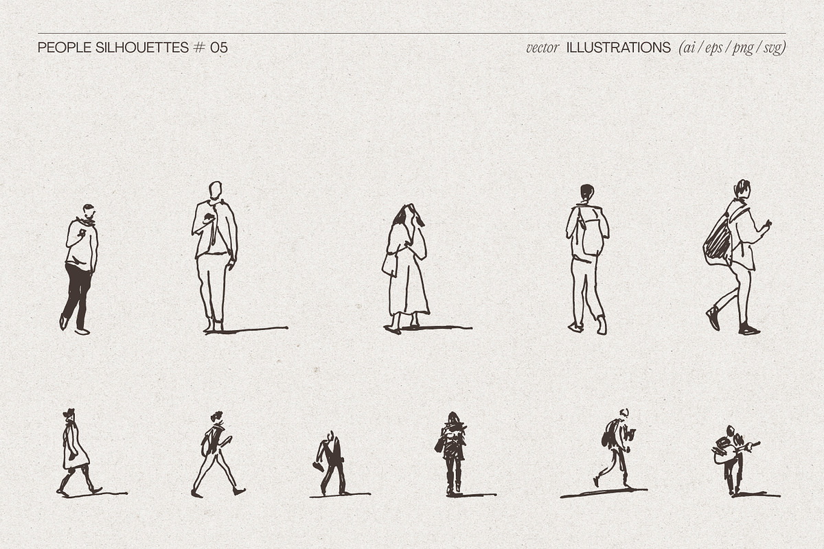 Urban People Silhouette Illustration, a Person Illustration by TheMountBirdStudio (Photo 7 of 9)
