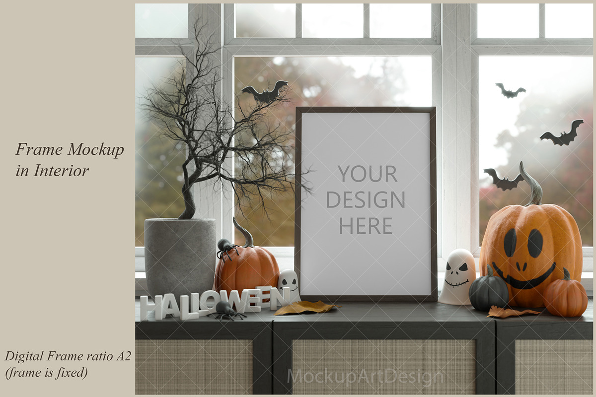 A2 Frame Mockup, Halloween Mockup, a Product Mockup by MockupArtDesign (Photo 1 of 4)