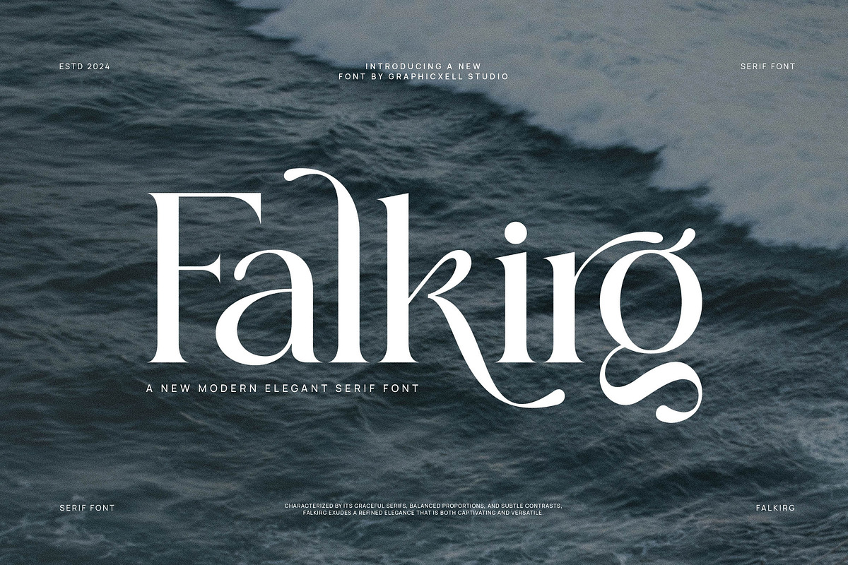 Falkirg Modern Serif Font, a Serif Font by Graphicxell (Photo 1 of 8)