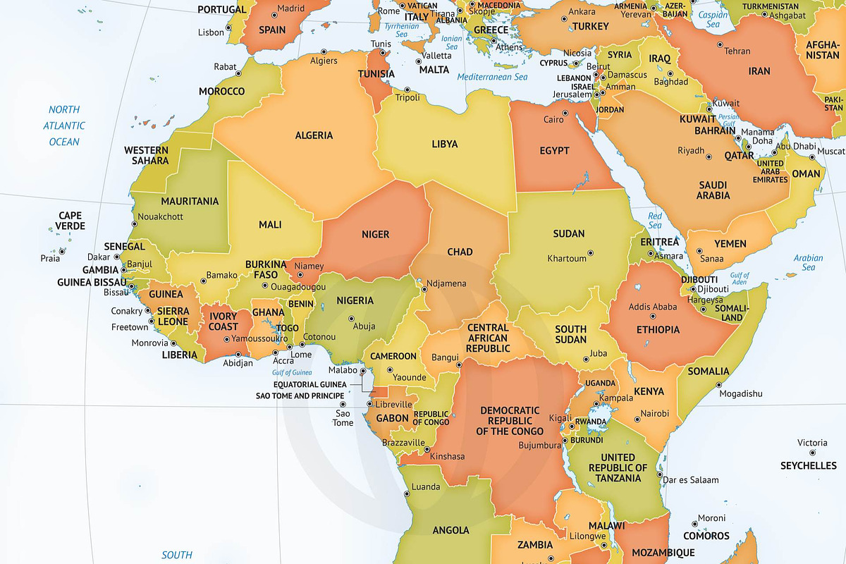 Bundle of 8 vector continent maps preview 3