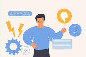 Feedback bad customer experience, an Object Illustration by Lemberg Vector