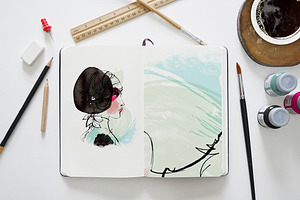 Artist Sketch Book Mockup