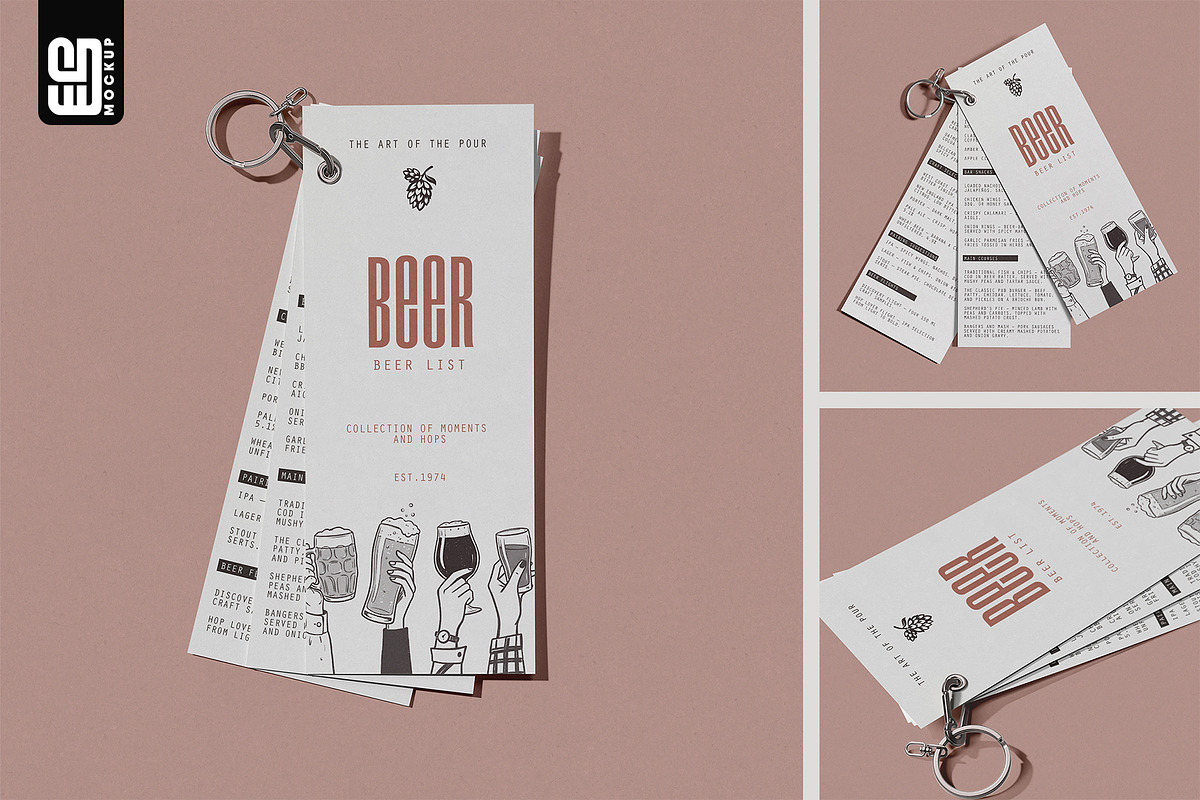 Ring-Bound Menu Cards Mockup, an Advertising Mockup by SD Mockup (Photo 1 of 4)