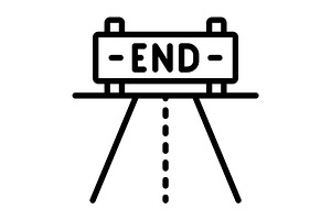End ending black icon, an Outline Icon by Creative priyanka