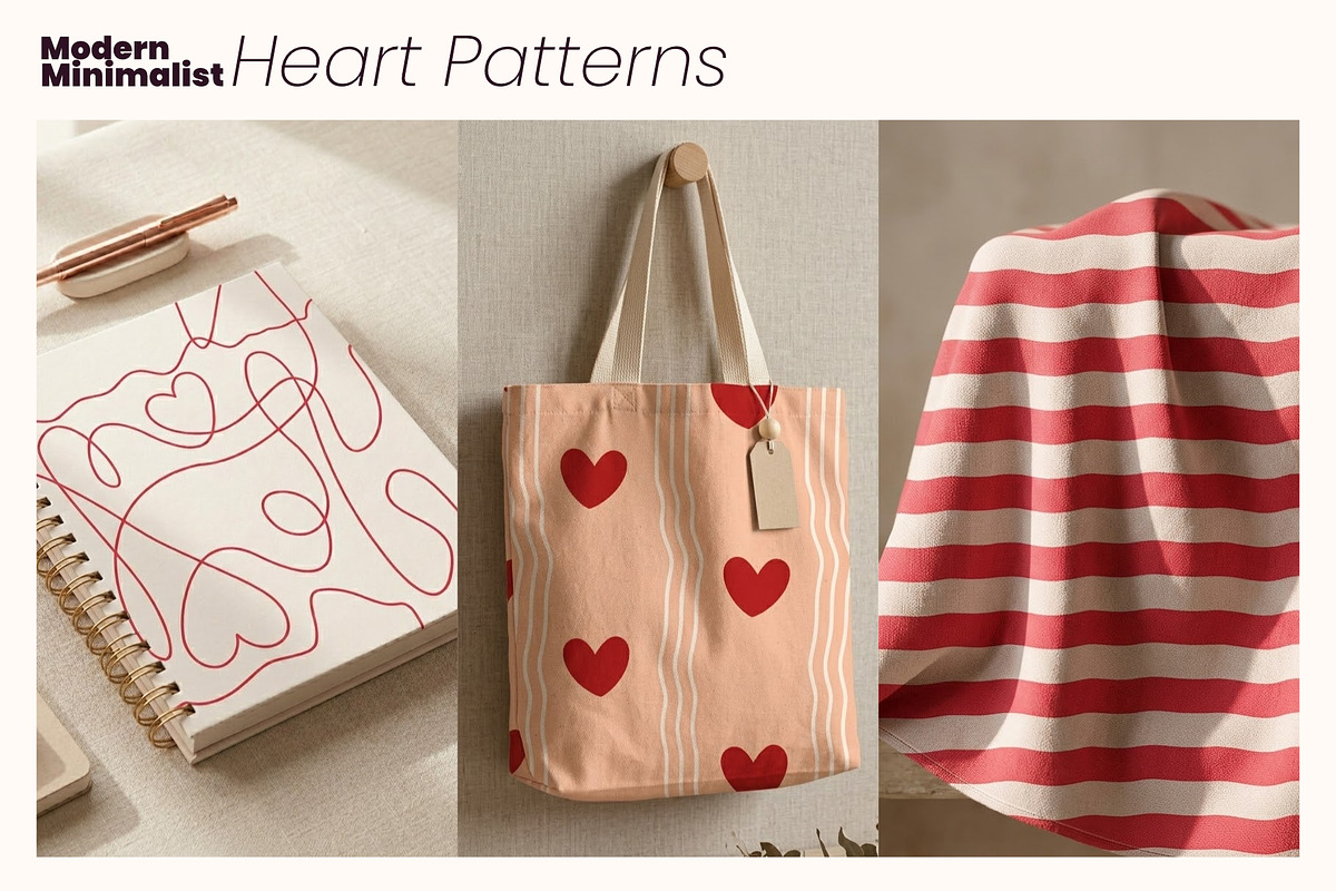 Modern Minimalist Heart Patterns, a Pattern Graphic by moja doodle (Photo 7 of 8)