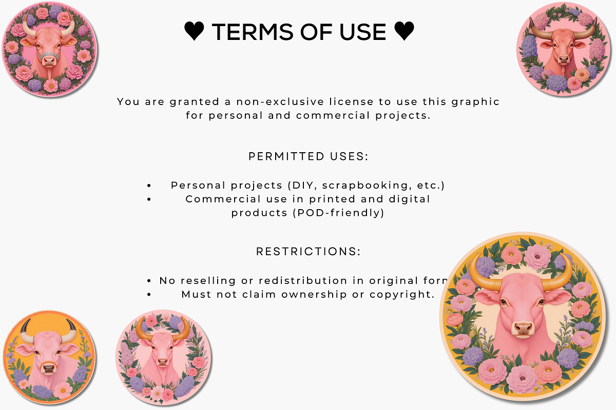 Pink Taurus Floral Collection , an Illustration by Jakayla Digital Co (Photo 5 of 8)
