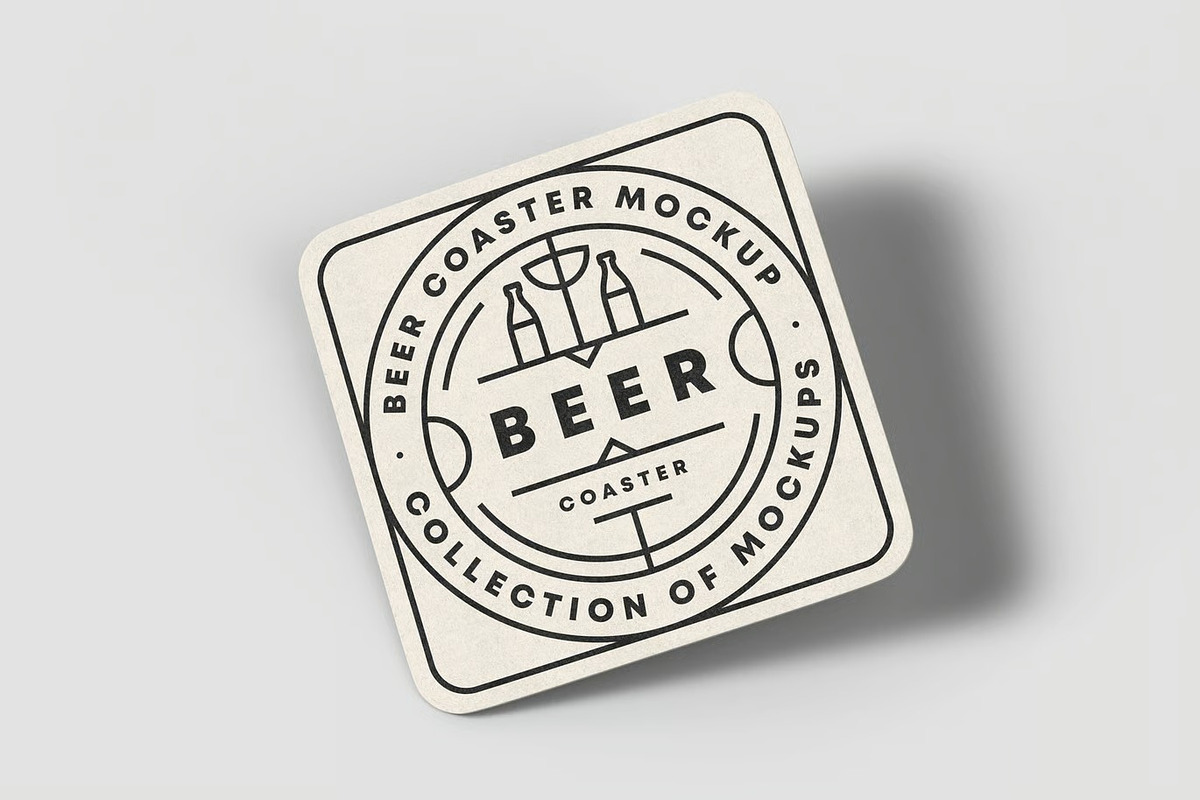 Beer Coaster Mock-up, an Advertising Mockup by zippypixelstudio (Photo 2 of 15)