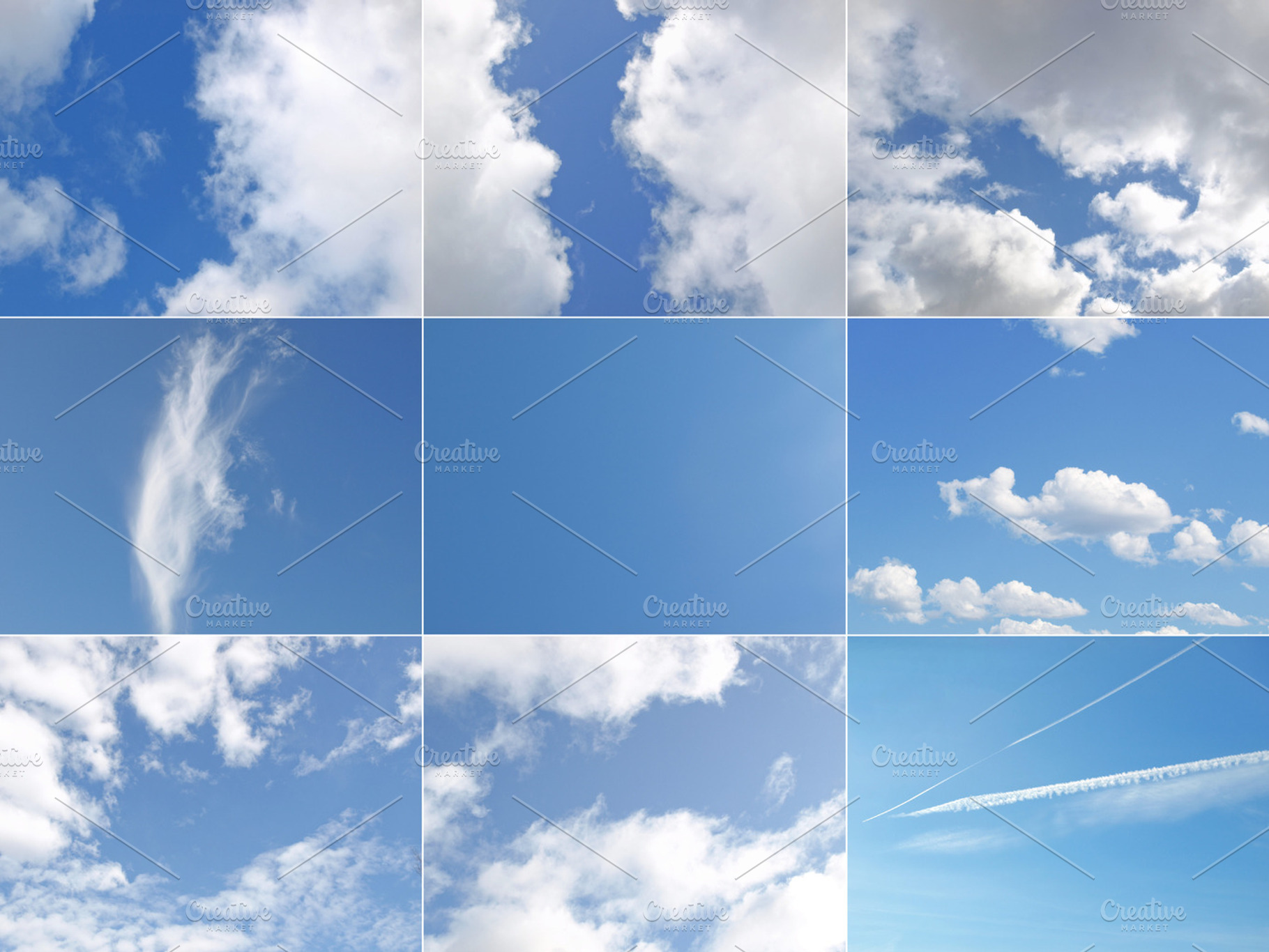 Blue sky collage featuring sky, blue, and cloud