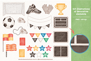 Football - Cliparts Set, an Illustration by Estudio Daiane Barbosa (Thumbnail 2 of 10)