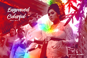 Engraved Colorful Photo Effect, a Layer Style Add-On by WudelMbois Studio