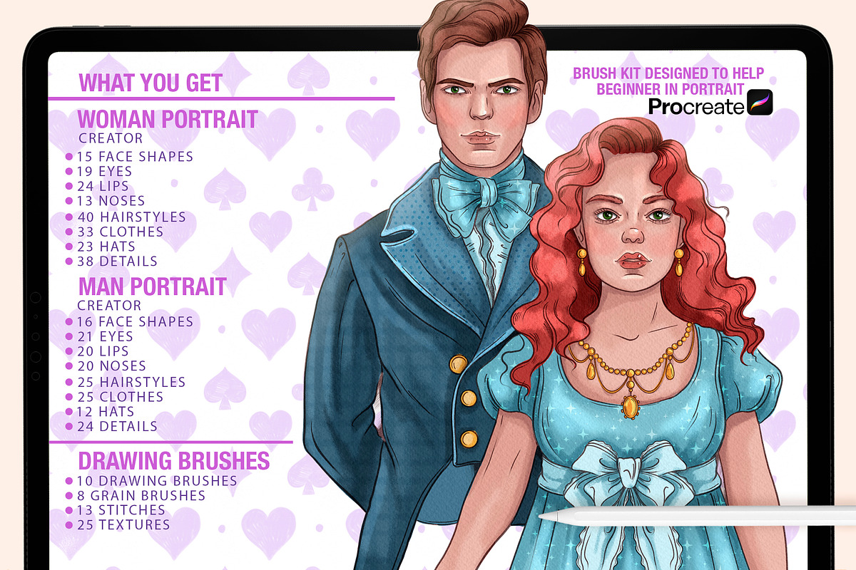 PROCREATE VINTAGE CHARACTER CREATOR, a Brush Add-On by AlexandraArt (Photo 2 of 11)