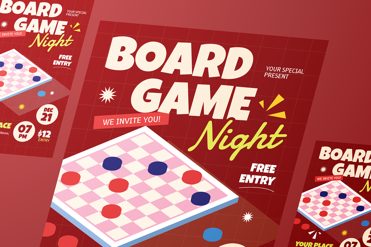 Board Game Night Flyer Set, a Flyer Template by Annora Studio (Photo 6 of 6)