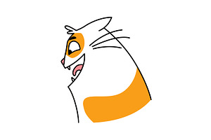 Cat Expression. Cartoon Pet