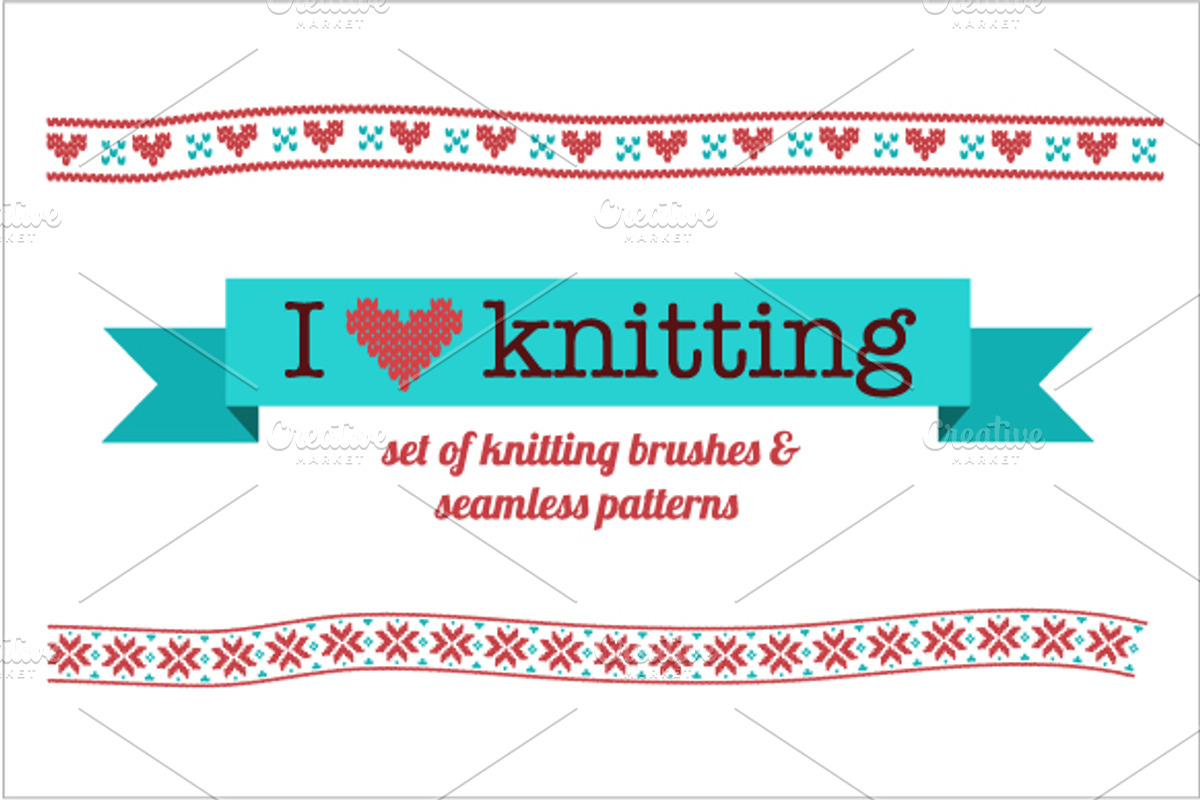 Knitting vector brushes & patterns