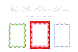 Hand Drawn Wavy PNG Frames