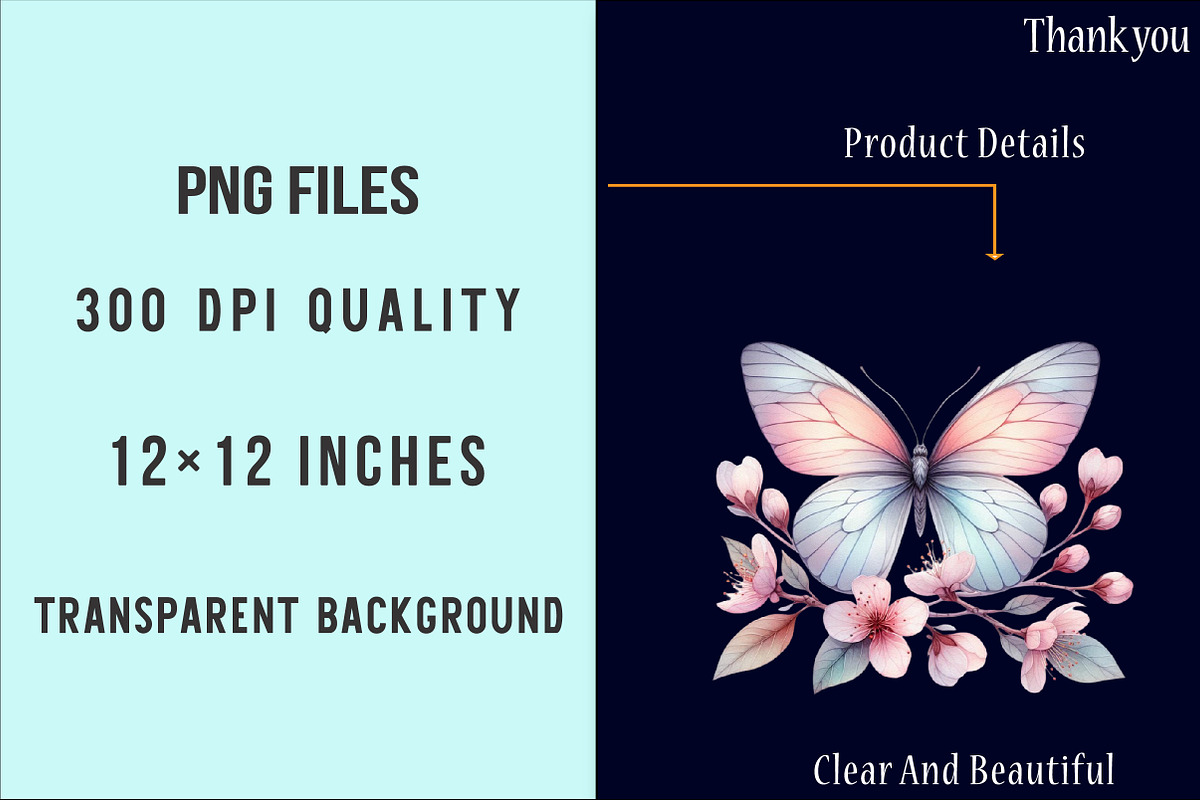 Floral Butterfly Png Butterflies PNG, an Illustration by SinaCreation (Photo 6 of 7)