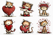 Valentine's Day Orange Cat Clipart, an Illustration by Craft Nest (Thumbnail 4 of 11)