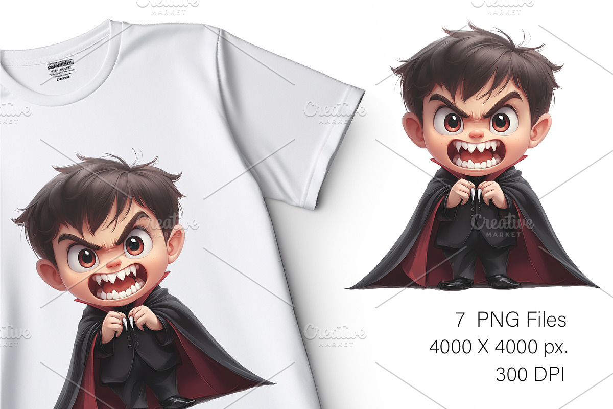 Cute cartoon Dracula. TShirt Sticker, an Animal Illustration by KENO Mascots (Photo 9 of 10)