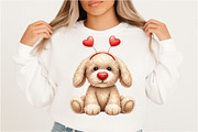 Whimsical Valentine Dog PNG, an Illustration by DreamArtGraphic (Thumbnail 3 of 4)