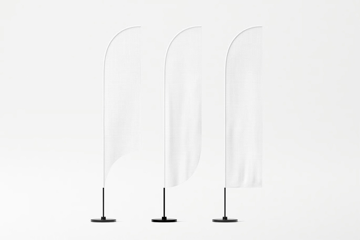 Customizable Feather Flag Mockup, an Advertising Mockup by zpackcreative (Photo 2 of 4)