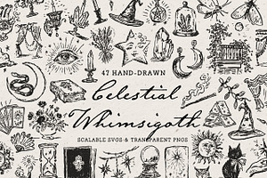 Whimsigoth Aesthetic Clipart Set