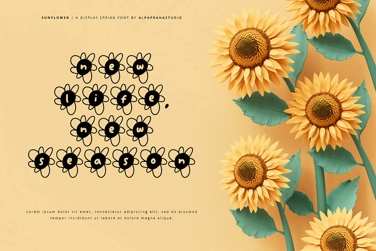 Sun Flower - Decorative Display Font, a Symbol Font by Alpaprana (Photo 5 of 10)