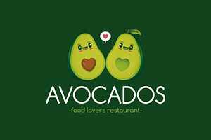 Avocados Love Logo Template, a Branding & Logo Template by vectorwithin